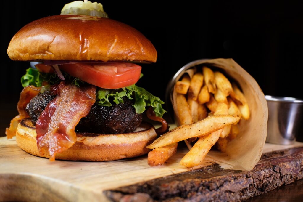 Aubri Lane's burger and fries