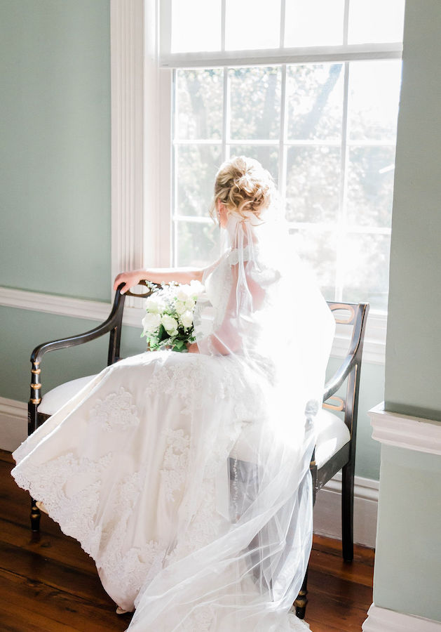 historic wedding venue bride in bridal suite